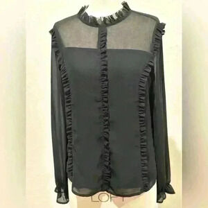 Chiffon Blouse with Ruffle Details‎ **No Size** Fits like M